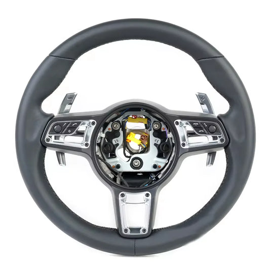 Carbon Fiber Steering Wheel Leather for Porsche Macan Cayenne Panamera Taycan Cayman 911 718 918 970 971 991 992 Old to New