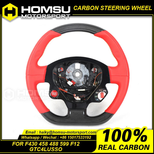 For Ferrari F430 458 488 599 F12 GTC4LUSSO Racing Wheel Convertible Custom Alcantar Carbon Fiber Steering Whee