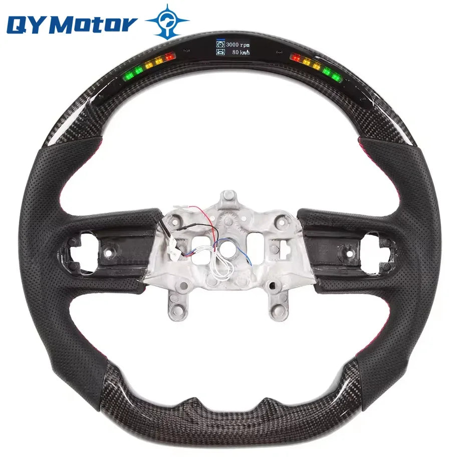 Led Heating Carbon Fiber Leather Car Steering Wheel Perforated Leather for Jeep Wrangler JL 2018-2023 Models Sport Wheel