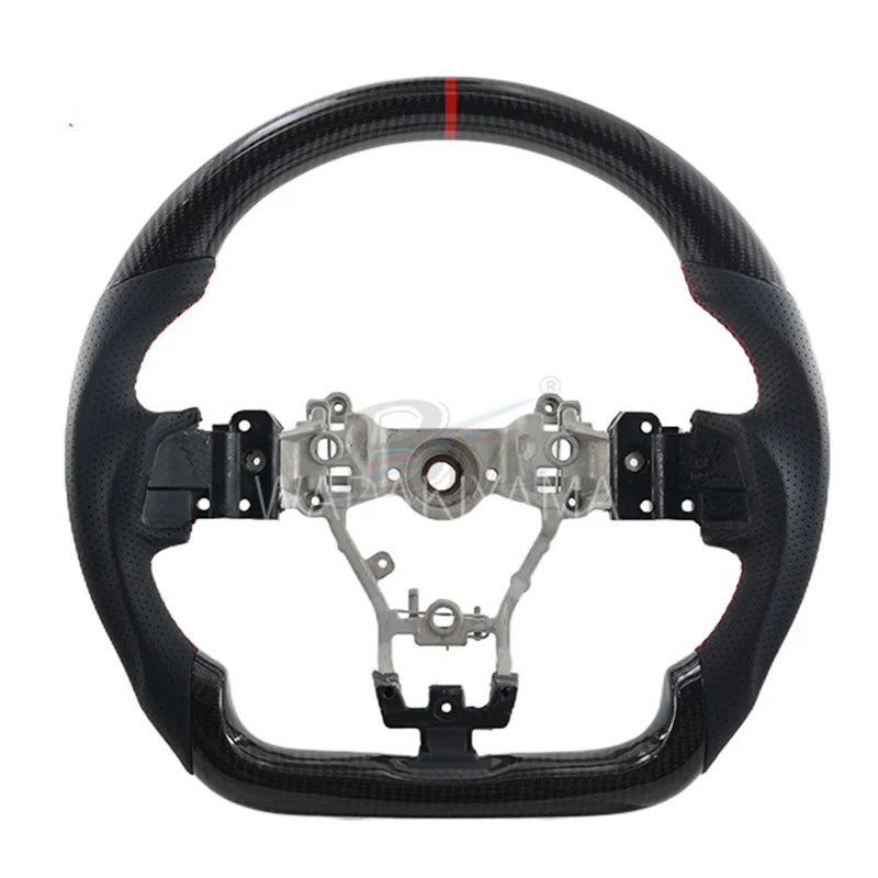 Hydro Dip Carbon Fiber Look Steering Wheel Perforated Leather Replacement for Subaru WRX 2008 2009 2010 2011 2012 2013 2014