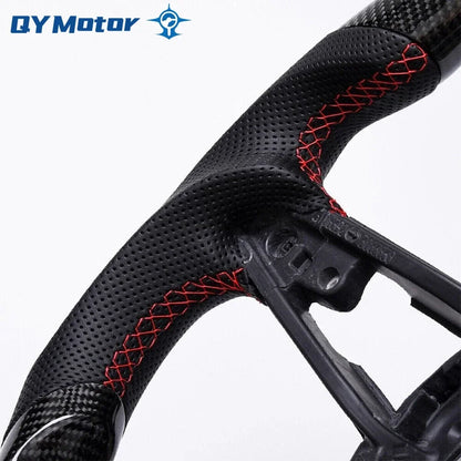 Real Carbon Fiber Steering Wheel Perforated Leather Fit for Audi R8 MK2 TT TTS TTRS MK3 2015+ Racing Sport Wheel