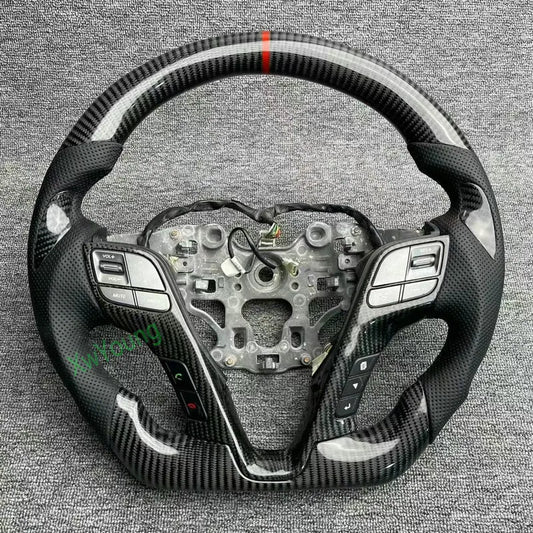 For Hyundai Santafe IX45 Ix45 100% Real Carbon Fiber Leather Steering Wheel