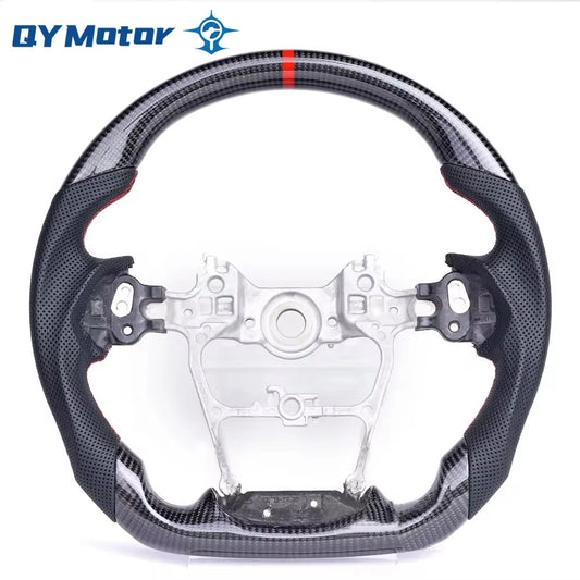 Real Car Carbon Fiber Steering Wheel Perforated Leather Fit for 2021 Toyota Land Cruiser 2022 LC300 GR