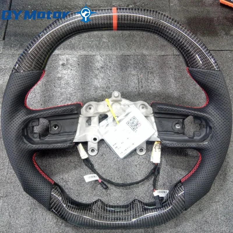 Heating Carbon Fiber Leather Car Steering Wheel Perforated Leather for Jeep Wrangler JL 2018-2023 Models Sport Wheel