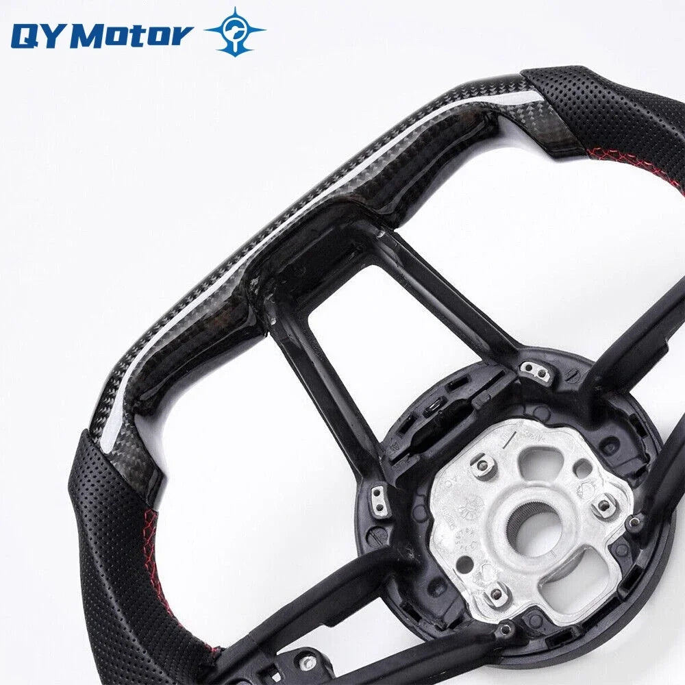 Real Carbon Fiber Steering Wheel Perforated Leather Fit for Audi R8 MK2 TT TTS TTRS MK3 2015+ Racing Sport Wheel