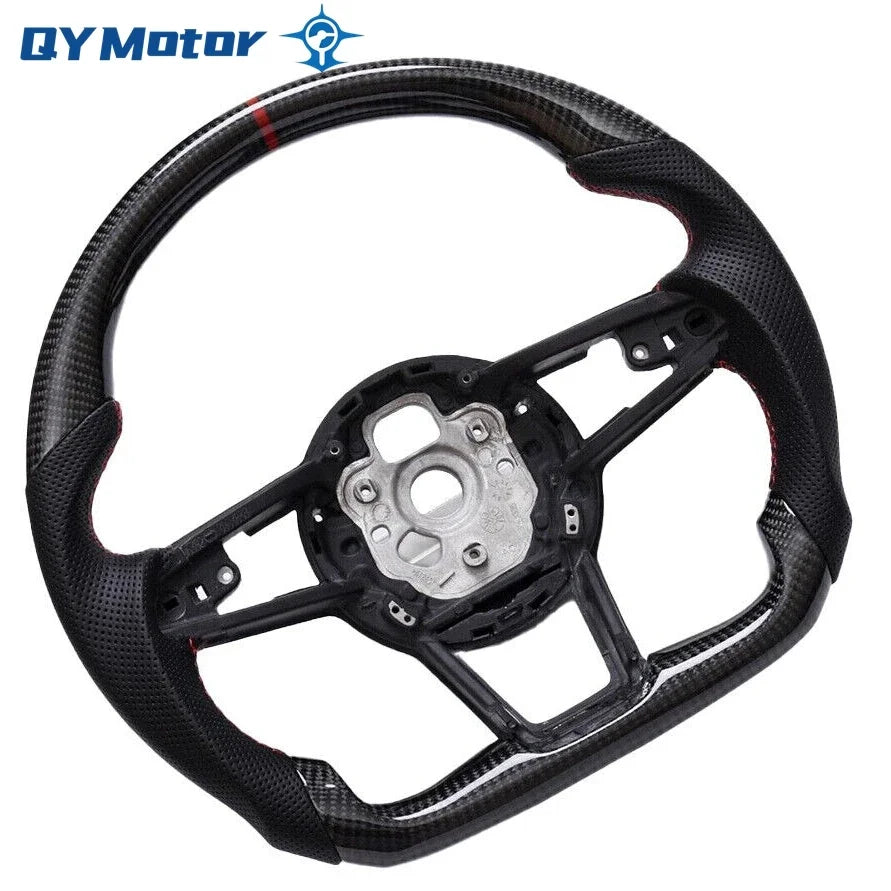 Real Carbon Fiber Steering Wheel Perforated Leather Fit for Audi R8 MK2 TT TTS TTRS MK3 2015+ Racing Sport Wheel