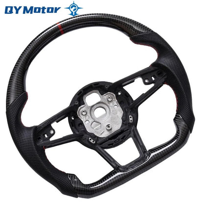 Real Carbon Fiber Steering Wheel Perforated Leather Fit for Audi R8 MK2 TT TTS TTRS MK3 2015+ Racing Sport Wheel