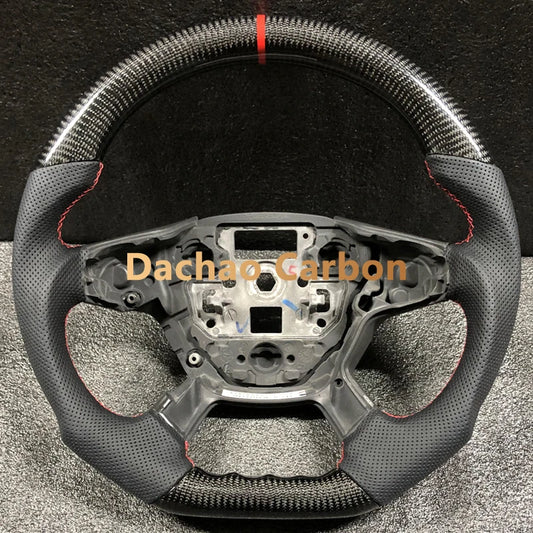 Real Carbon Fiber Steering Wheel for Ford Focus 2005 2006 2007 2008 2009 2010 2011 2012 2013 Perforated Leather Custom Style