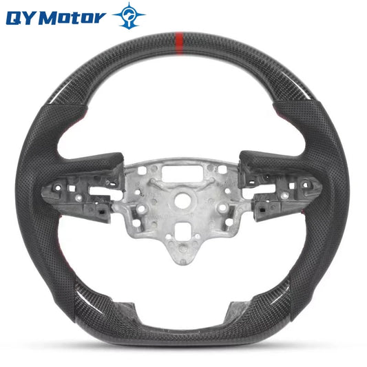 Real Carbon Fiber Perforated Leather Steering Wheel for 2019-2022 GMC Sierra Chevrolet Silverado 1500 2500 3500