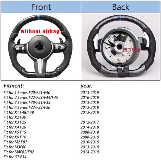 Carbon Fiber Steering Wheel for BMW F30 F31 F34 X1 X2 X3 F25 F32 F33 F36 F48 F39 F49 F10 F11 F07 Car Accessories Customized