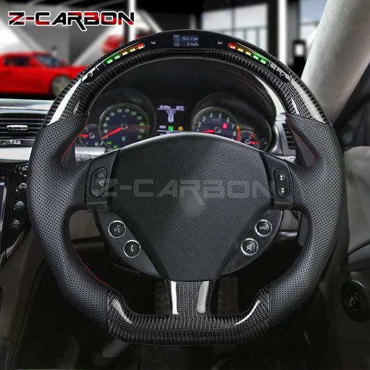 Customized Carbon Fiber Perforated Leather Racing Sport Steering Wheel Fit for Maserati GT GRANTURISMO MC STRADALE QUATTROPORTE